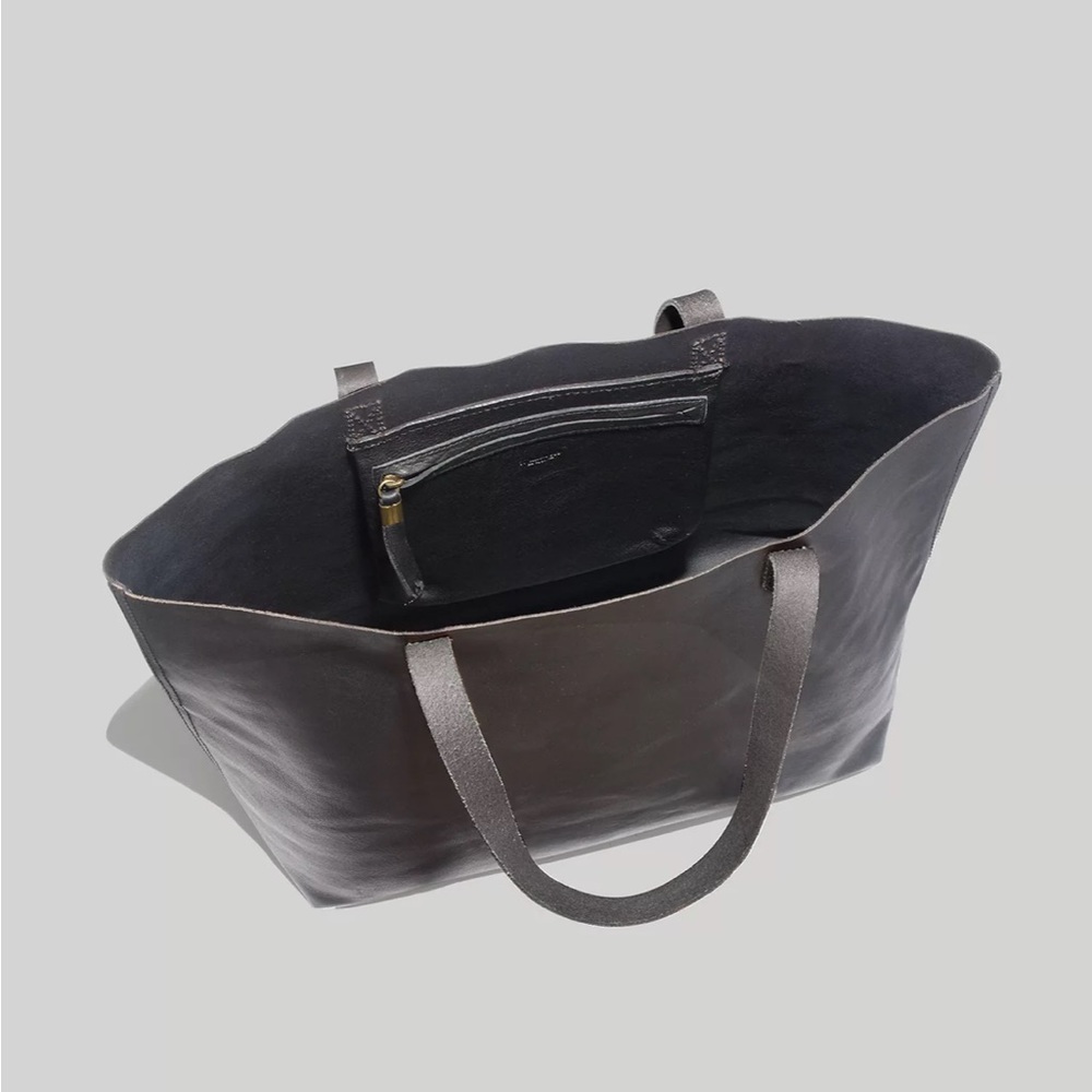 Madewell Black Leather Transport Tote Bag - Picture 2 of 6